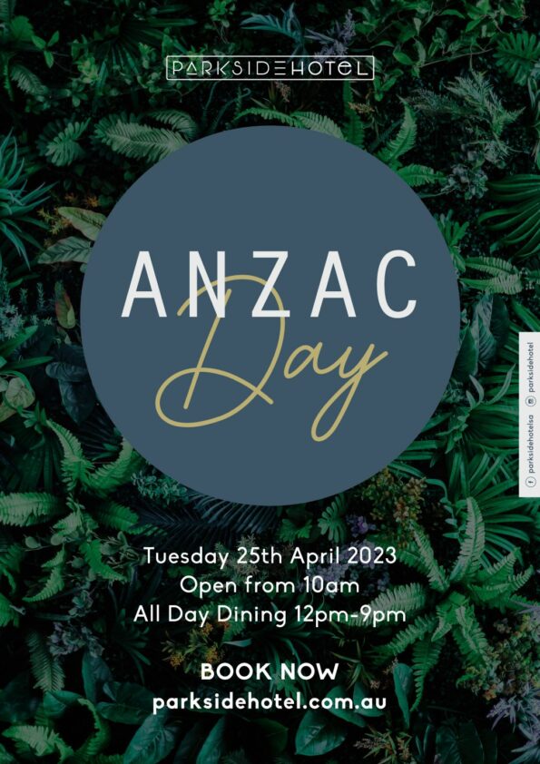 Parkside Hotel ANZAC Day poster